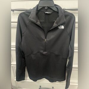 Black North Face, quarter zip, size medium